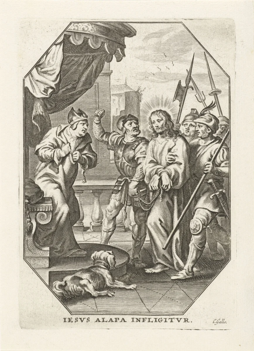 Christus voor Annas by Unknown, print, 1586-1650