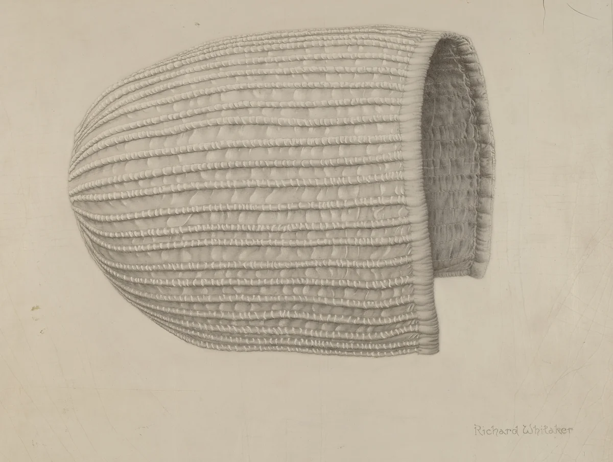 White Linen Corded Bonnet by Richard Whitaker, index of american design, 1935-1942
