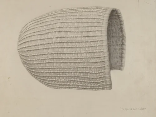 White Linen Corded Bonnet by Richard Whitaker, index of american design, 1935-1942
