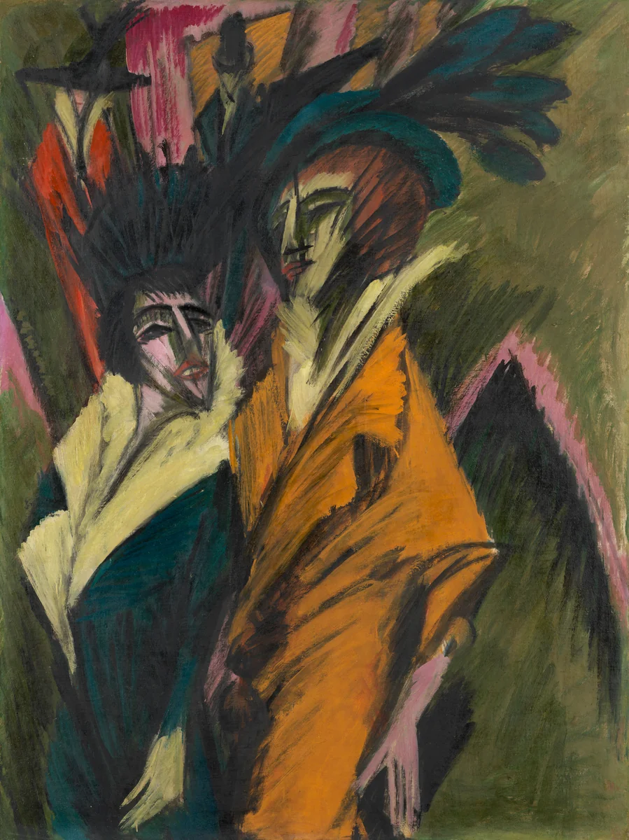 Zwei Frauen auf der Straße by Ernst Ludwig Kirchner, painting, 1914