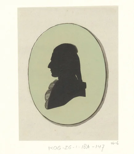 Silhouetportret van een onbekende man by Joseph Adolf Schmetterling, drawing, 1785