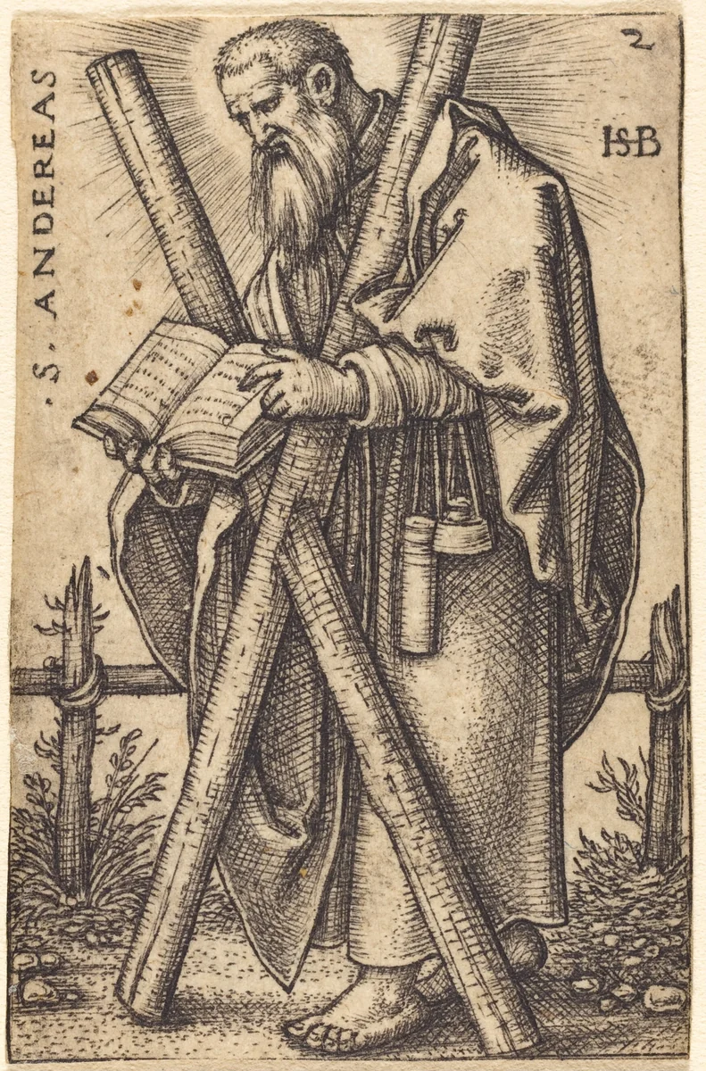 Saint Andrew by Sebald Beham, print, 1545-1546