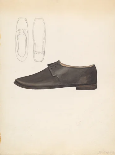 Man's Shoe by Jessie M Benge, index of american design, 1936