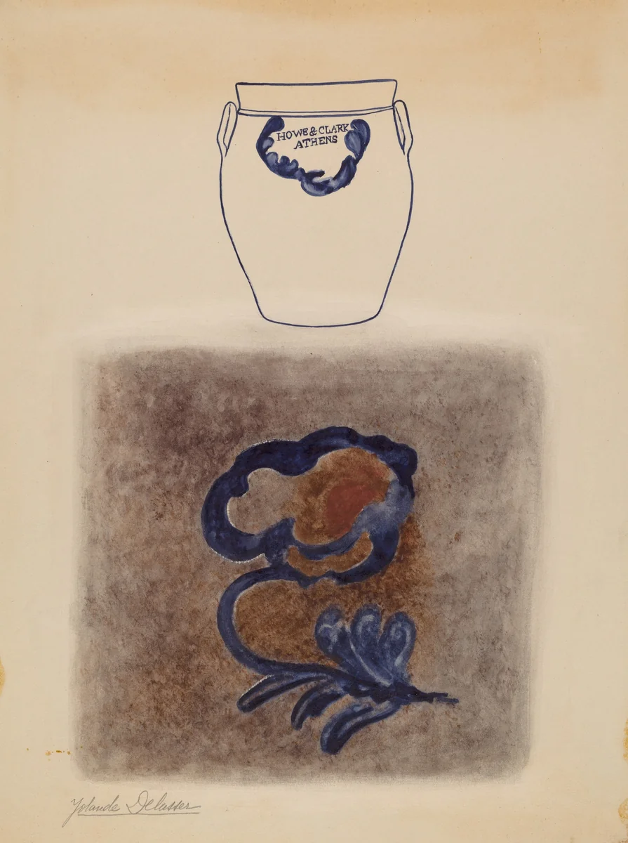 Crock by Yolande Delasser, index of american design, 1938