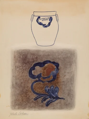 Crock by Yolande Delasser, index of american design, 1938
