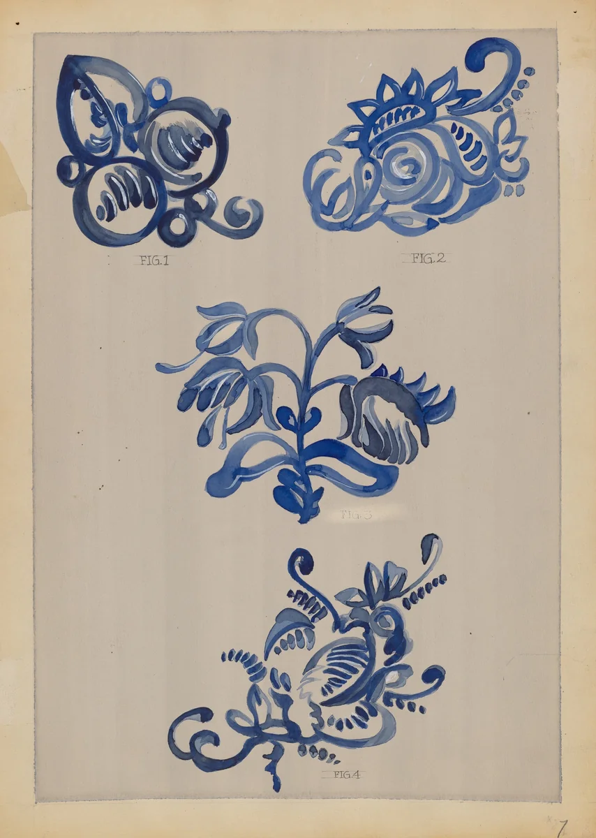 Decoration for Stoneware by A. Zimet, index of american design, 1935-1942