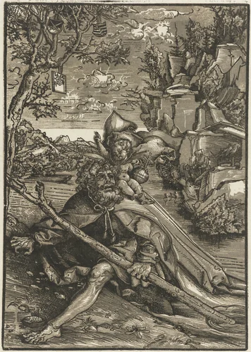 Heilige Christoffel met Christuskind by Unknown, print, 1506