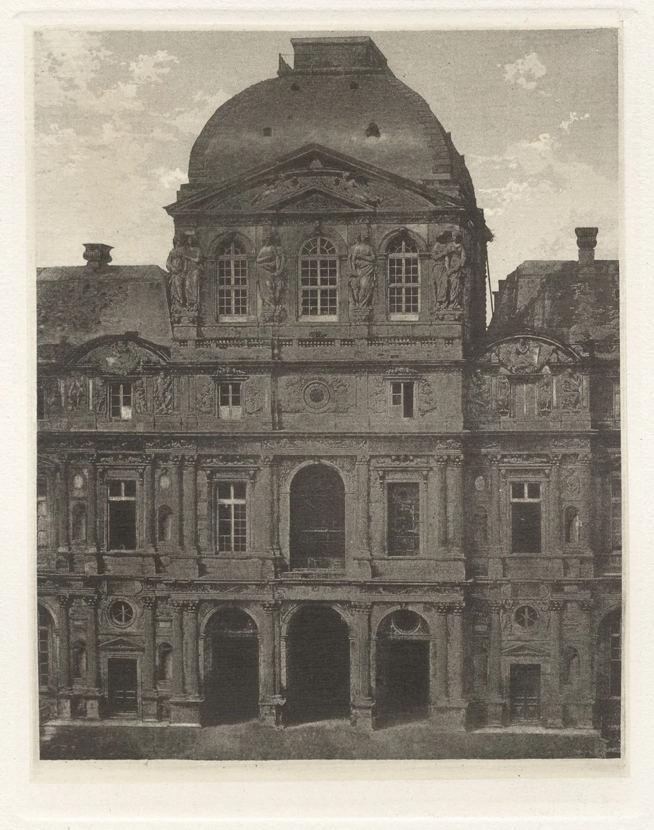 Planche VII – Le Louvre, Pavillon de l'Horloge (Plate VII – The Louvre, Pavilion of the Clock) by Charles Nègre, photograph, 1855