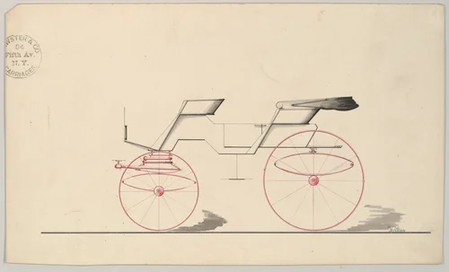 Design for Phaeton (unnumbered) by Brewster & Co., drawing, 1870-1880