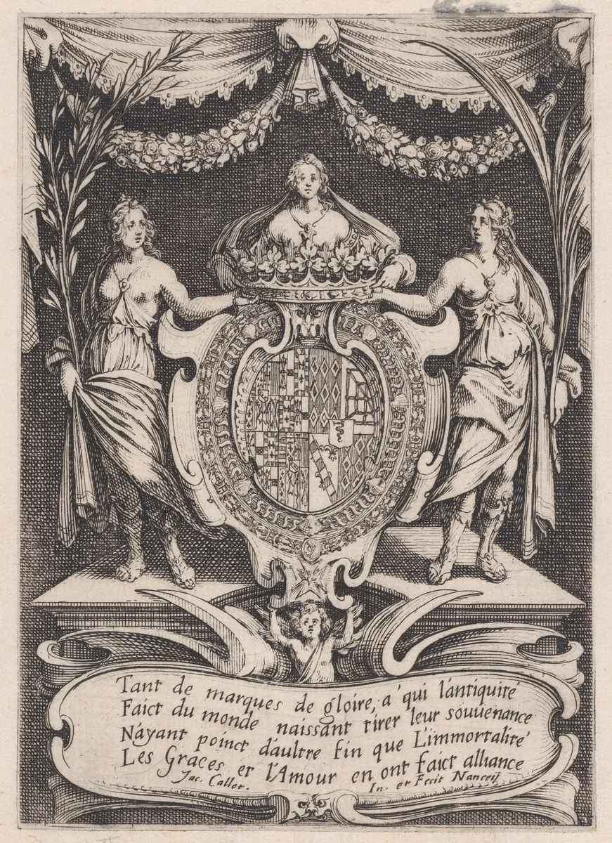 Frontispiece, from Le Combat a la Barrière in the Palace at Nancy by Henri Humbert, printed by Sebastien Phillipe by Jacques Callot, print, 1627