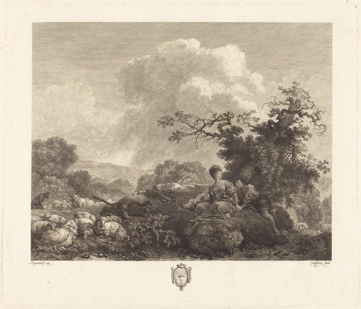 Annette a l'age de vingt ans (Annette at the Age of Twenty Years) by Jean Honoré Fragonard, print, 1772