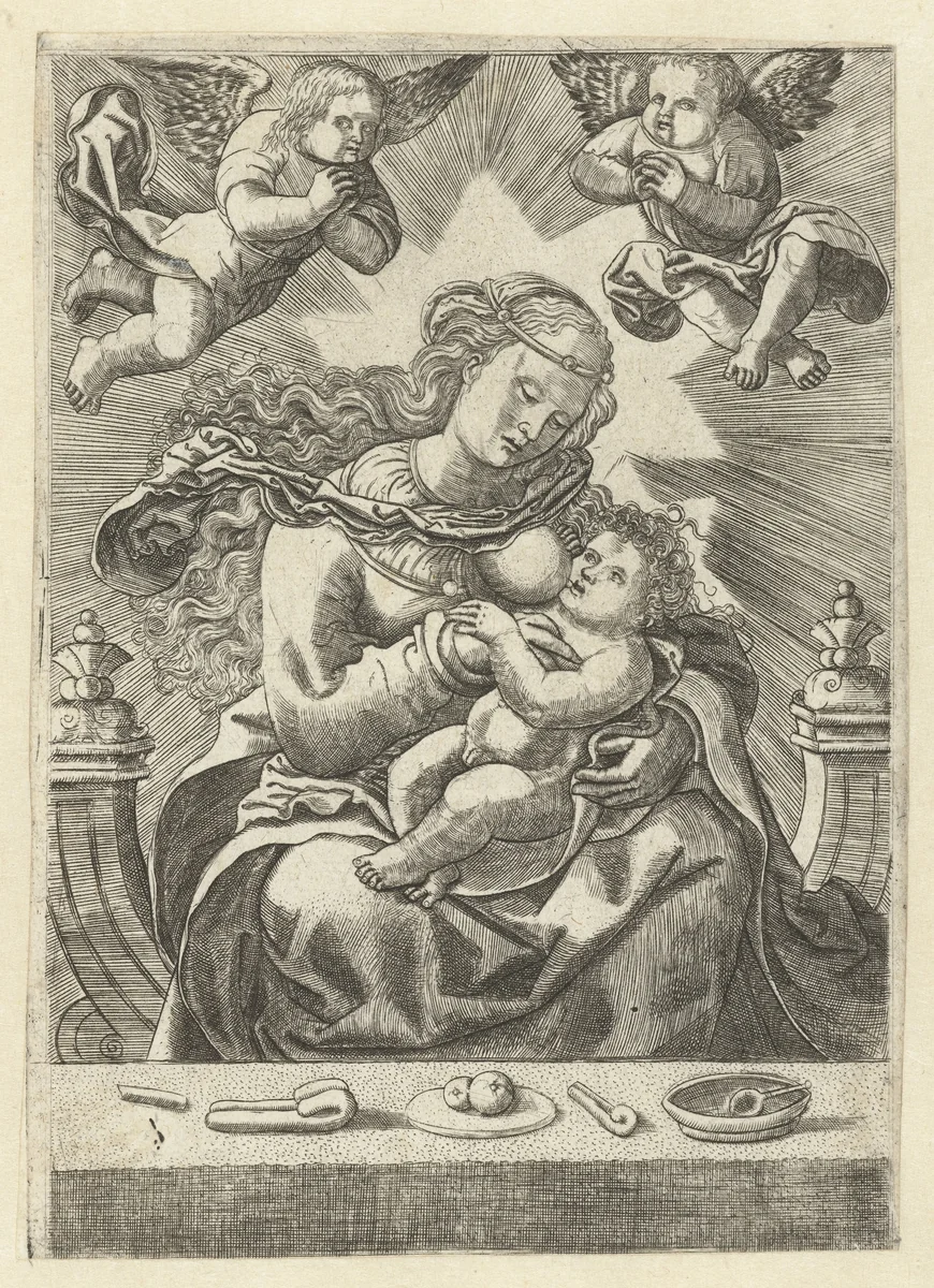 Madonna en Kind by anonymous, print, 1520-1540
