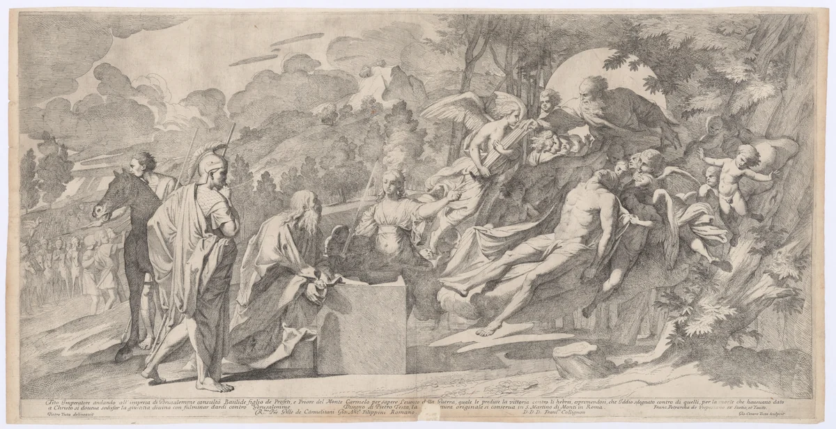 The Prophecy of Basilides by Giovanni Cesare Testa, print, 1650-1700