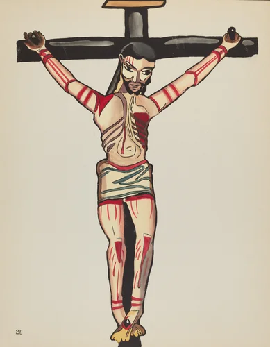 Plate 26: Christ Crucified: From Portfolio "Spanish Colonial Designs of New Mexico" by American 20th Century, index of american design, 1935-1942