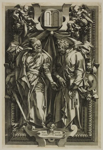 Saint Paul and Saint Peter by René Boyvin, print, 1540-1550