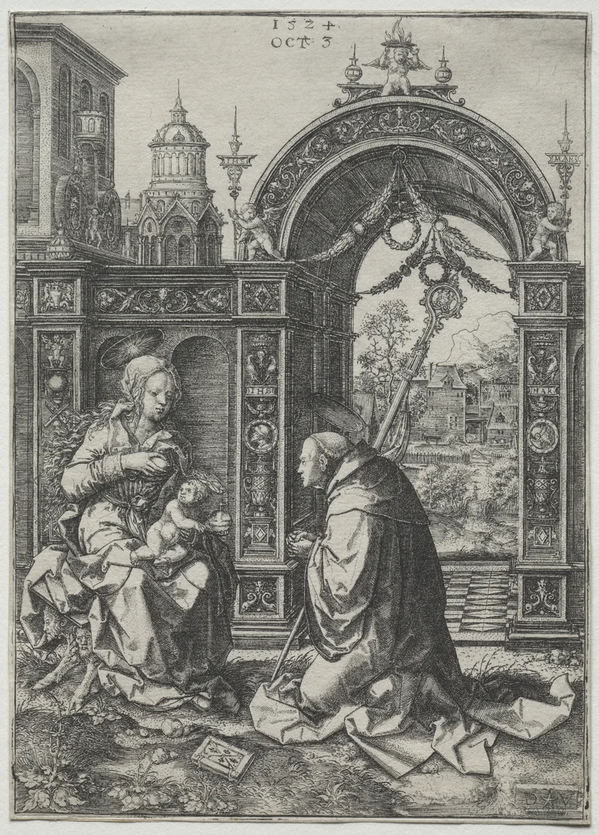 The Vision of St. Bernard by Dirk Vellert, print, 1524