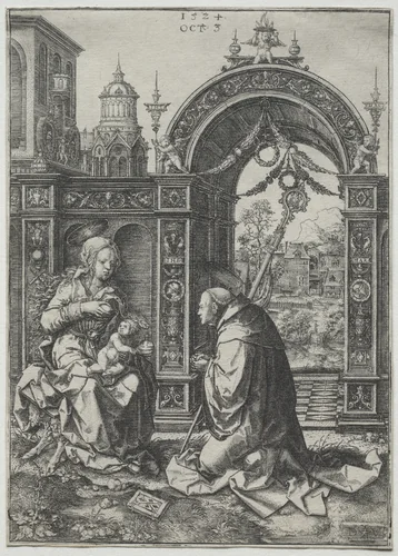 The Vision of St. Bernard by Dirk Vellert, print, 1524