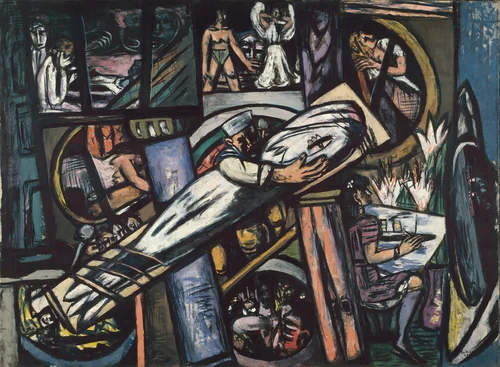 Cabins by Max Beckmann, painting, 1948