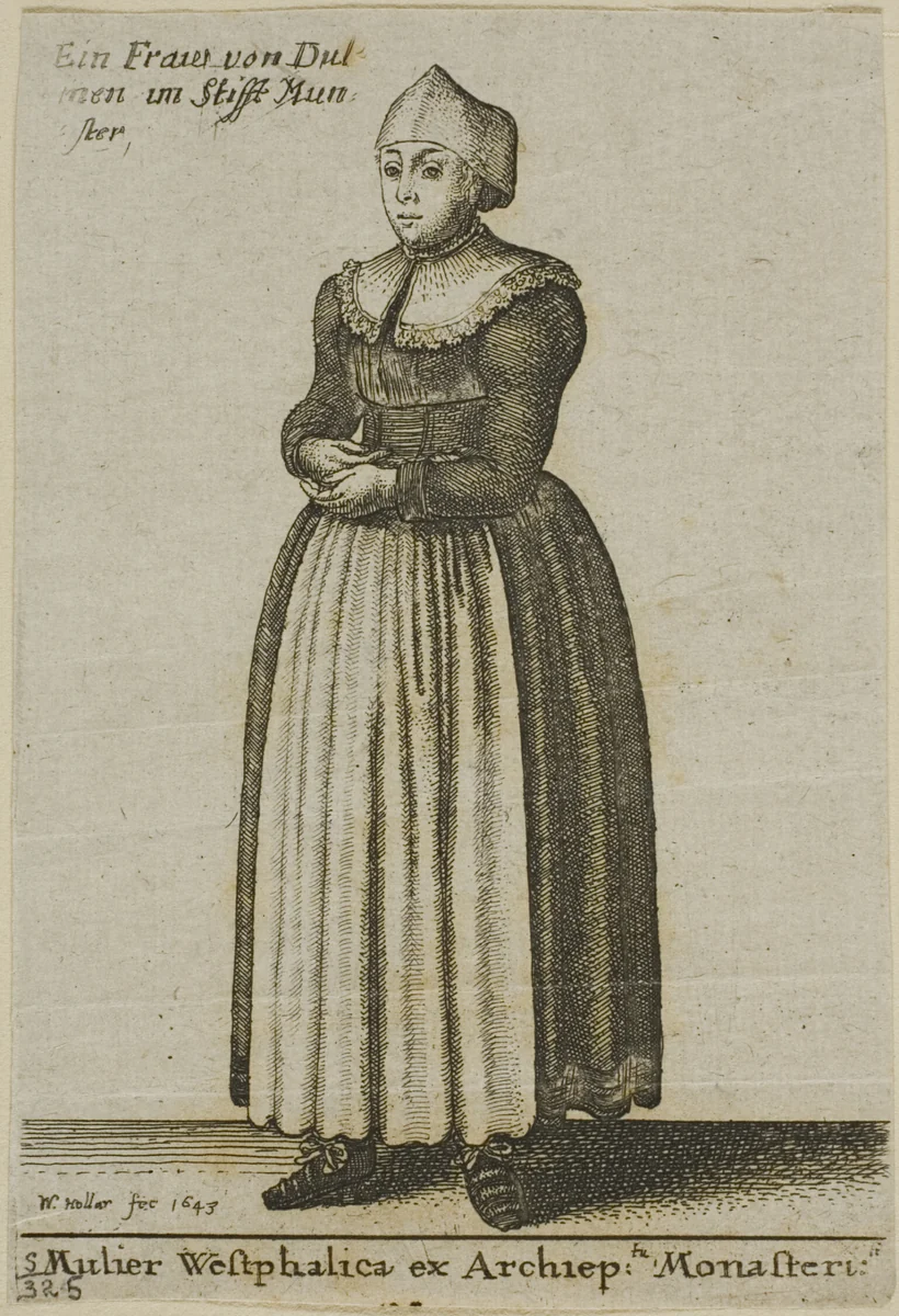 Woman of Westphalia by Wenceslaus Hollar, print, 1643