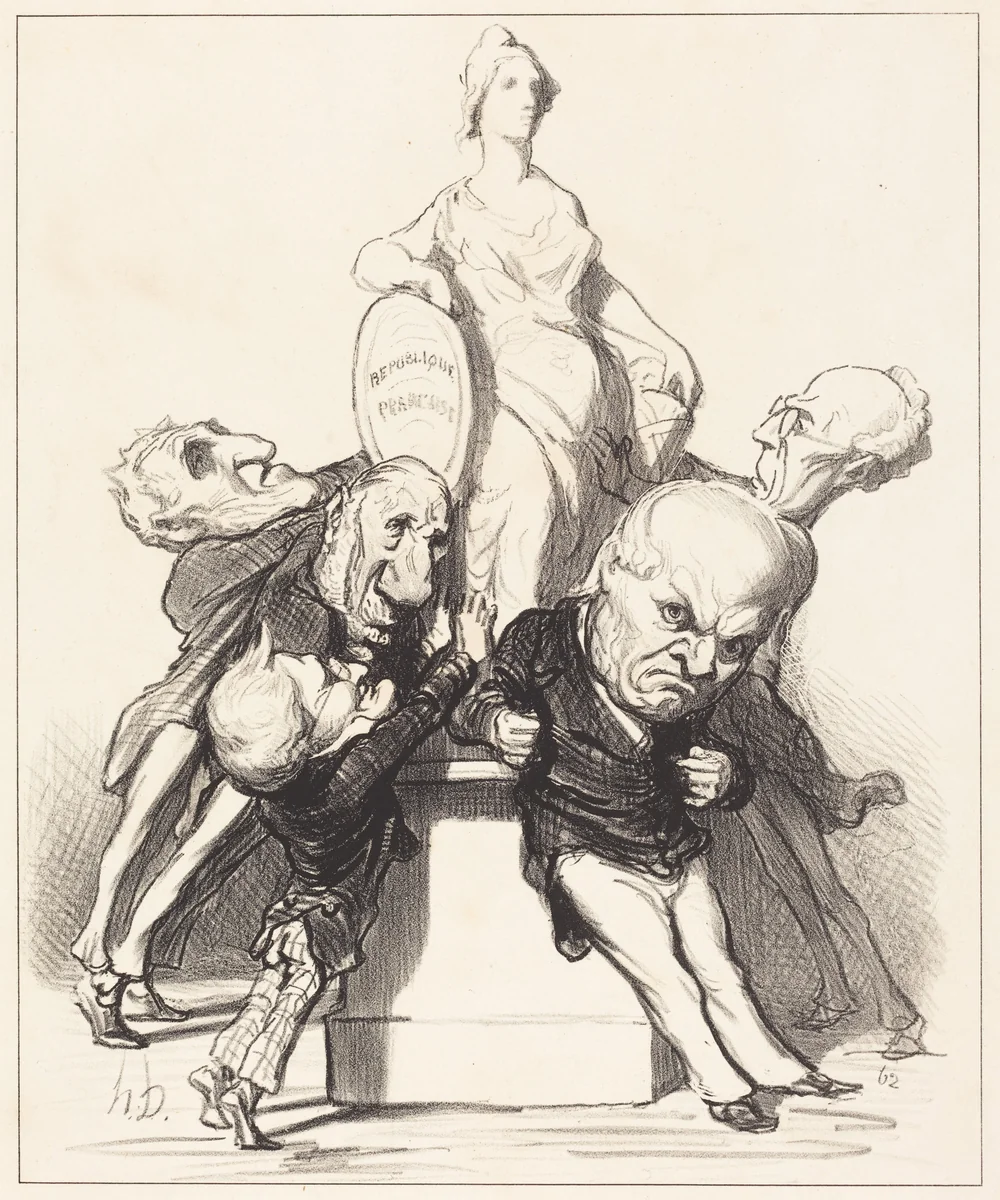 Ils prétendent qu'ils la soutiennent by Honoré Daumier, print, 1849