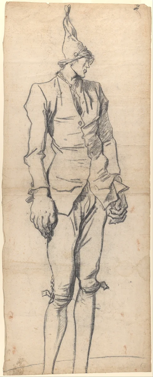 Caricature of the Painter Pierre-Charles Jombert by François-André Vincent, drawing, 1773-1775