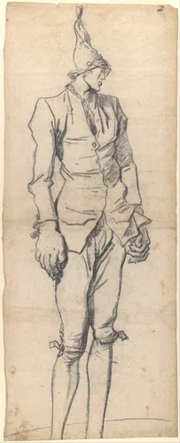 Caricature of the Painter Pierre-Charles Jombert by François-André Vincent, drawing, 1773-1775
