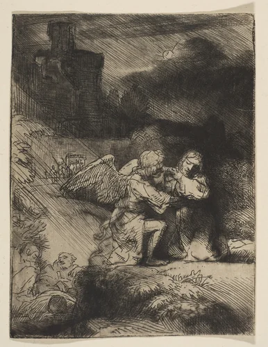 The Agony in the Garden by Rembrandt van Rijn, print, 1647-1657