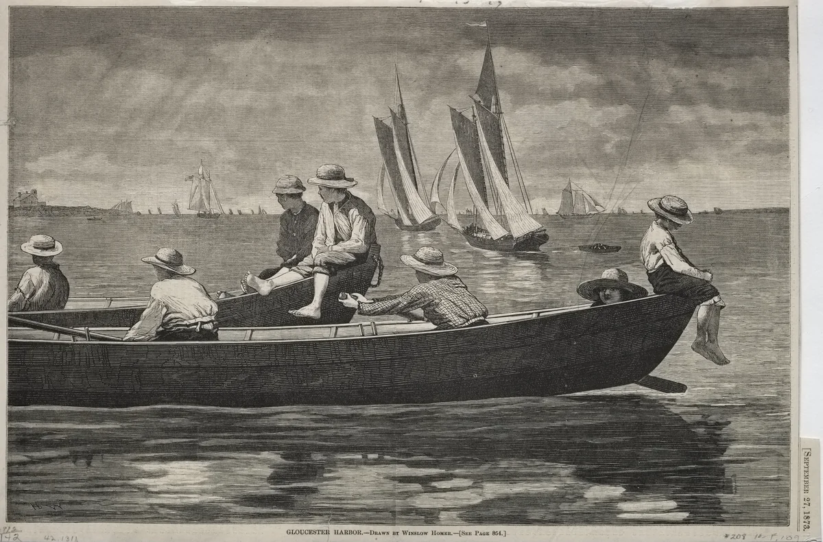 Gloucester Harbor by Winslow Homer, print, 1873