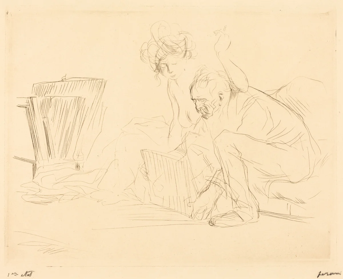 Le repos du modèle (2e planche) (The Model's Rest) (second plate) by Jean-Louis Forain, print, 1909