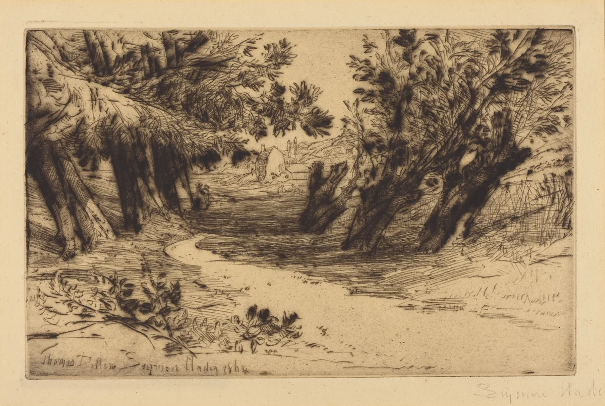 The Lovers' Walk, No.2 by Francis Seymour-Haden, print, 1864
