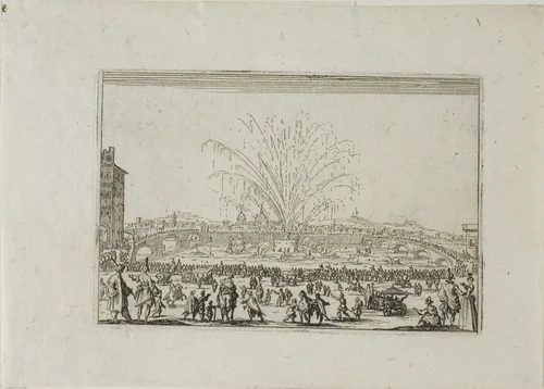 A Festival on the Arno, from The Caprices by Jacques Callot, print, 1617-1627