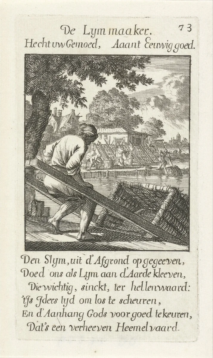 Lijmmaker by Jan Luyken, print, 1694