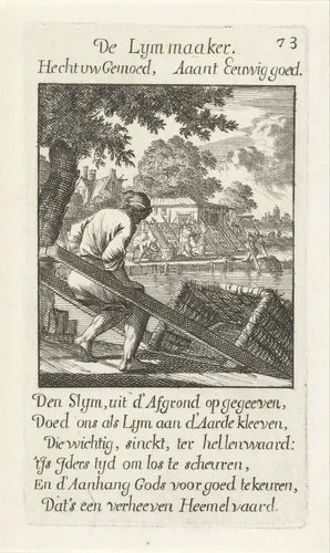 Lijmmaker by Jan Luyken, print, 1694
