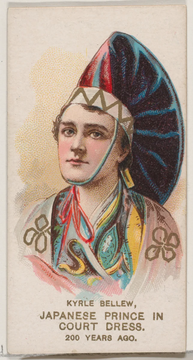 Kyrle Bellew as Japanese Prince in Court Dressof 200 Years Ago, from the set Actors and Actresses, Second Series (N71) for Duke brand cigarettes by W. Duke, Sons & Co., print, 1888-1890