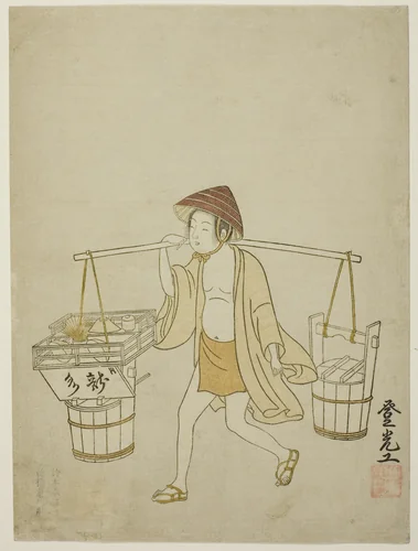 A water vendor by Suzuki Harunobu (鈴木春信), print, 1760-1770