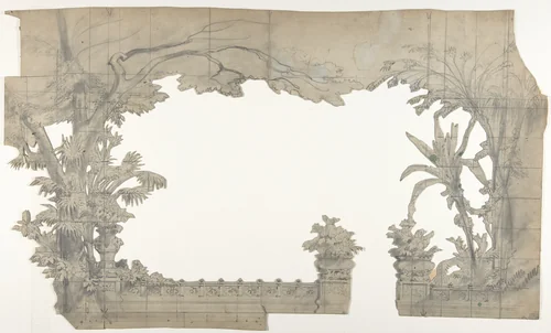 Design for a Stage Set at the Opéra, Paris by Eugène Cicéri, drawing, 1830-1890