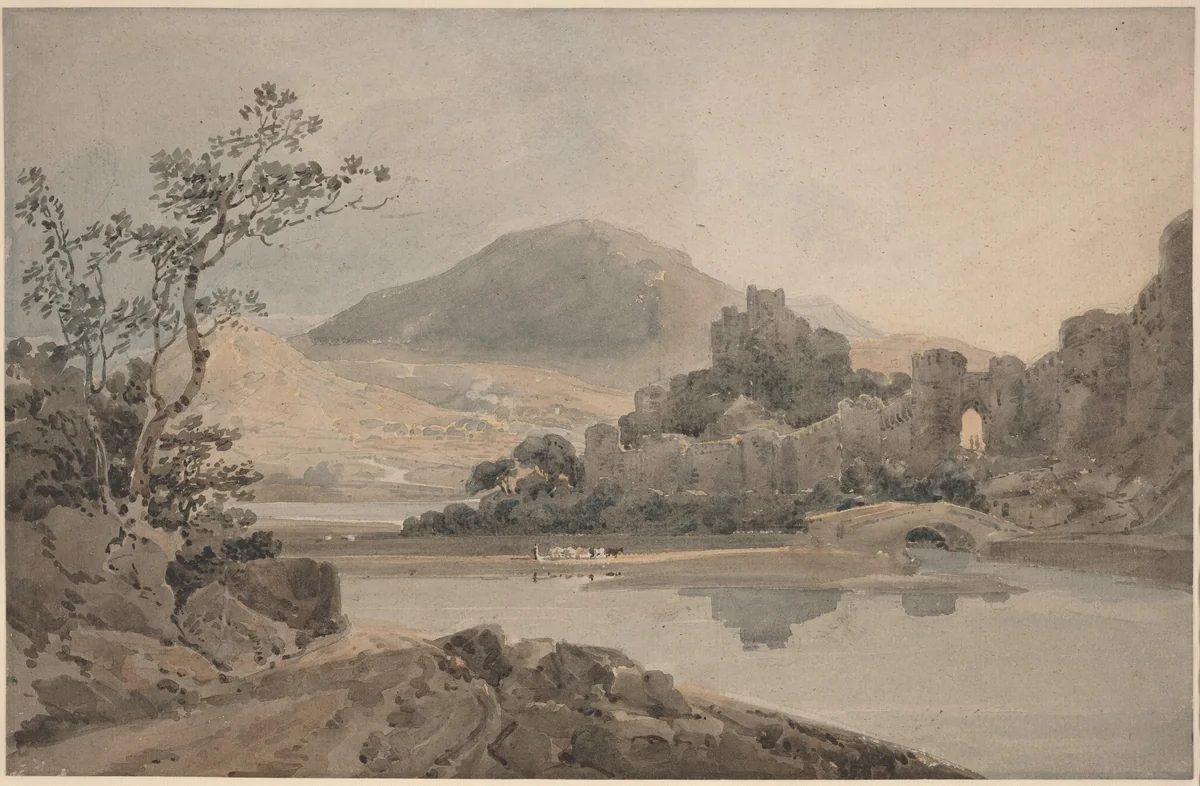 Conwy Castle, North Wales by Thomas Girtin, drawing, 1800