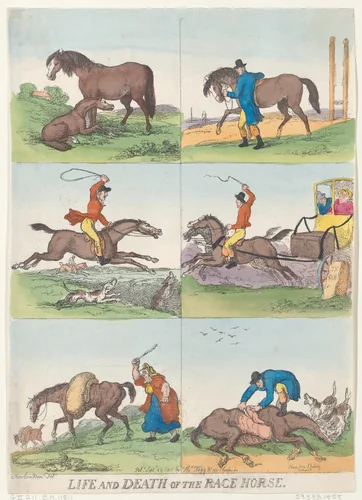Life and Death of the Race Horse by Thomas Rowlandson, print, 1811