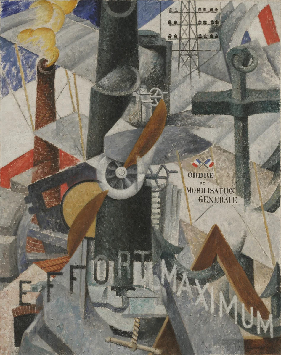 Visual Synthesis of the Idea: "War" by Gino Severini, painting, 1914