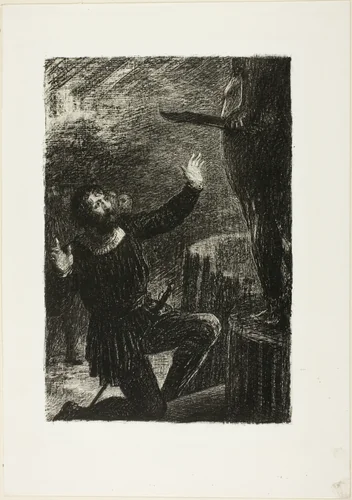 Benvenuto Cellini, Act III: The Casting of Perseus by Henri Fantin-Latour, print, 1888