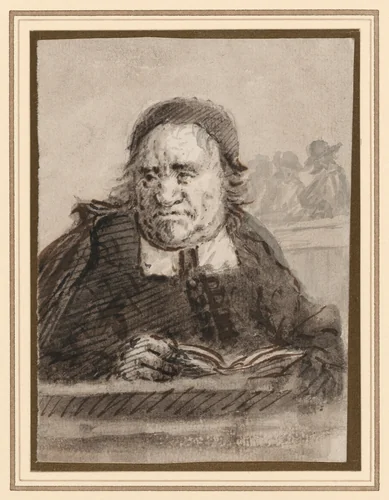 Head Study of a Preacher by Francis Le Piper, drawing, 1665-1675