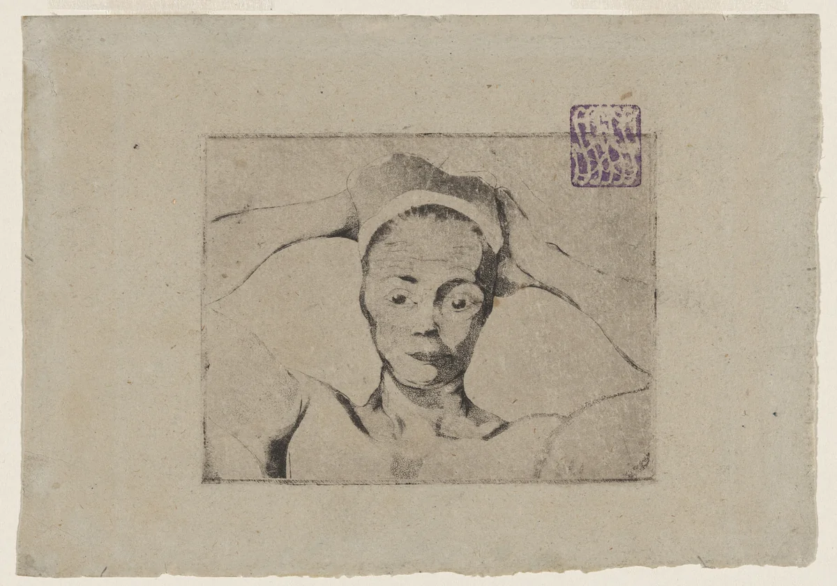 Nude with Hands Behind Her Head (Nue avec les mains derrières la tête) by Armand Séguin, print, 1894-1895