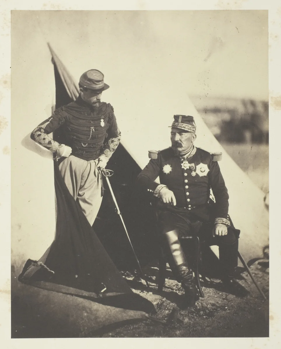 General Bosquet and Captain Dampière by Roger Fenton, photograph, 1855