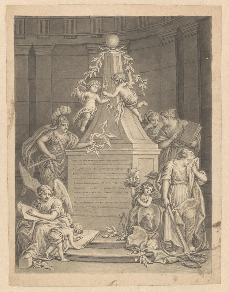 Allegorie op de dood van Mr. Pieter Paulus by anonymous, drawing, 1796-1806