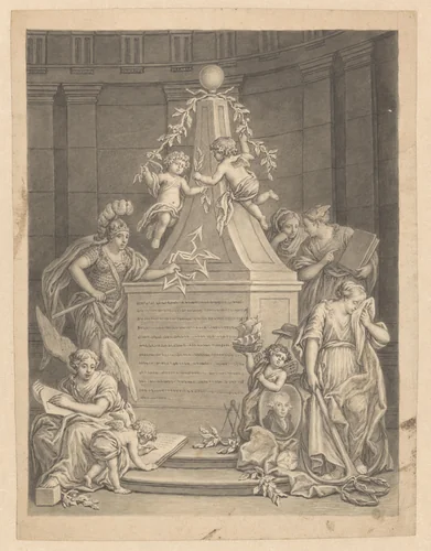 Allegorie op de dood van Mr. Pieter Paulus by anonymous, drawing, 1796-1806