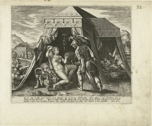 Zimri pleegt ontucht met Kozbi: het zesde Gebod by Unknown, print, 1585-1589