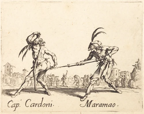 Cap. Cardoni and Maramao by Jacques Callot, print, 1622