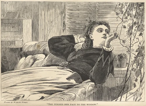 "She Turned her Face to the Window" by Winslow Homer, print, 1868