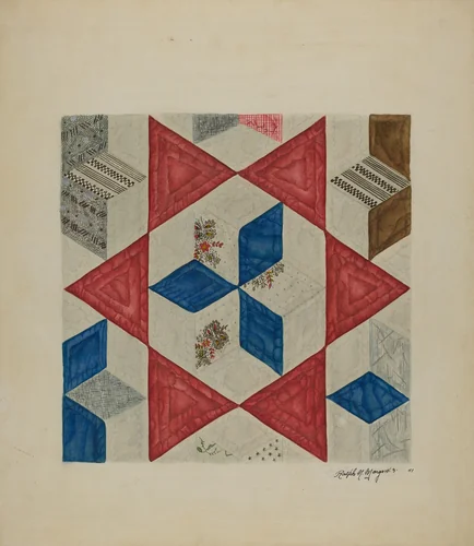 Quilt Pattern by Ralph N. Morgan, index of american design, 1941