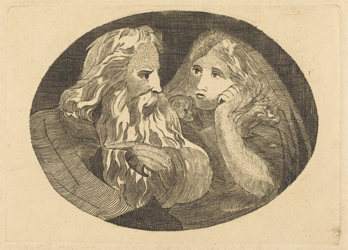 Lear and Cordelia by Thomas Butts, Jr.; William Blake, print, 1806-1808